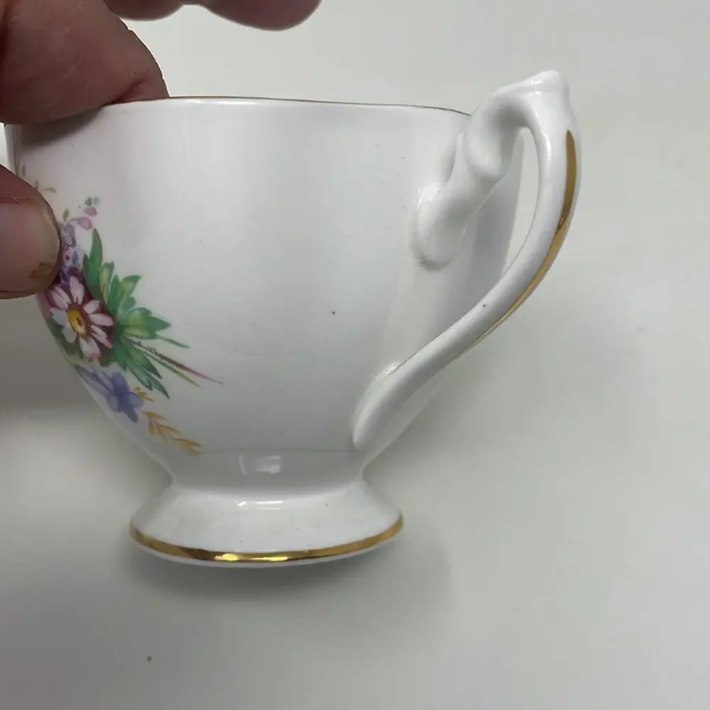 Mid-Century Fine Bone China England Teacup & Saucer